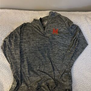 Under Armour pullover with zipper. University of Maryland logo